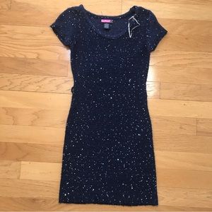 Early 2010s Dark blue/ navy knit sequins dress